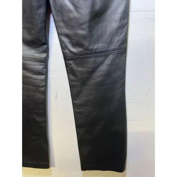 Cache Leather Pants Women's Size 2 Metallic Gray Lined Y2K Vintage - Picture 6 of 9